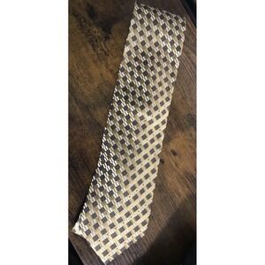 Valerio Garati Pure Silk Shades Of Gold And Black Checkered Tie 58"